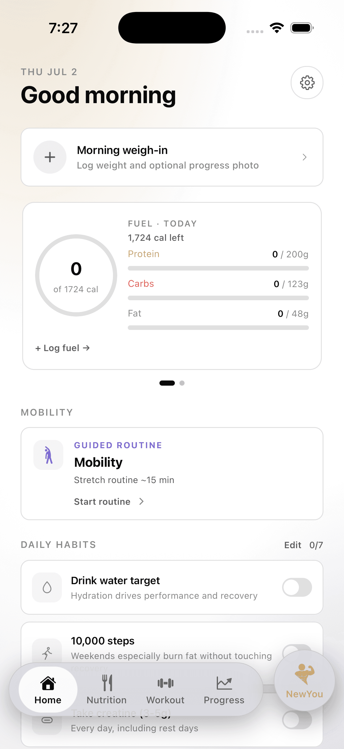 NewYou AI training plan